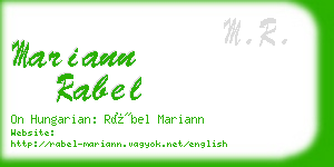 mariann rabel business card